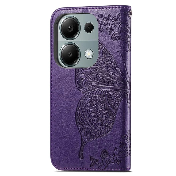 For Xiaomi Redmi Note 13 Pro 4G / Poco M6 Pro 4G Phone Case Butterfly Imprinted Cover with Card Holder