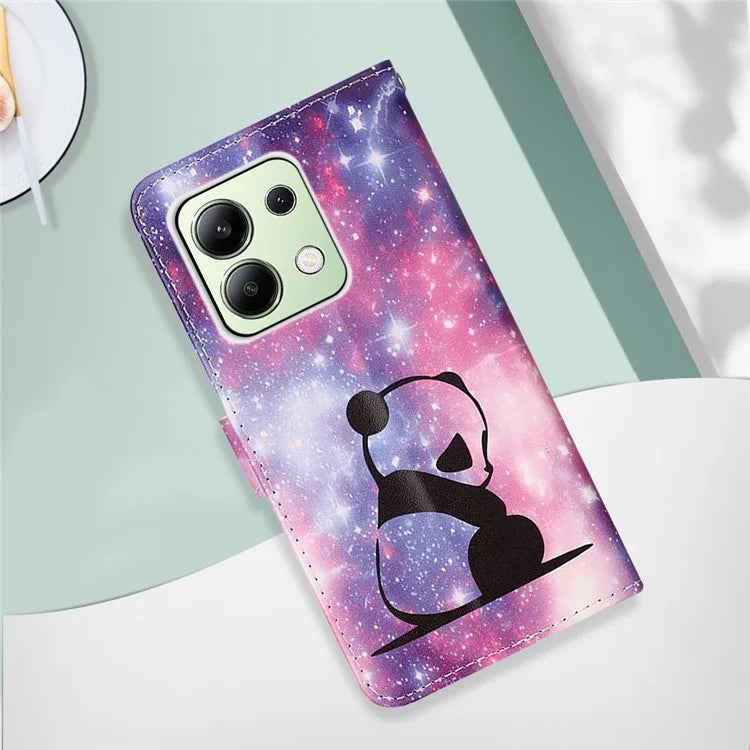 YB Pattern Printing Leather Series-4 for Xiaomi Redmi Note 13 4G Phone Case with Hand Strap