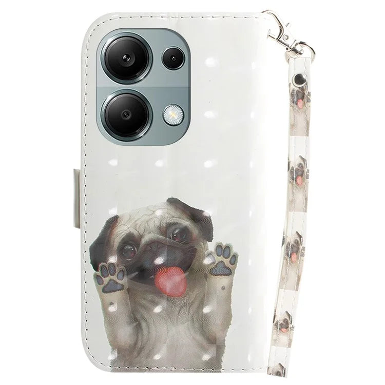 For Xiaomi Redmi Note 13 Pro 4G / Poco M6 Pro 4G Case Wallet Pattern Printed Leather Cover with Strap