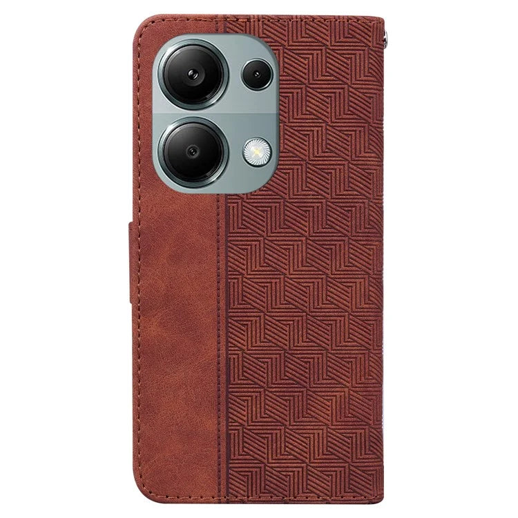 For Xiaomi Redmi Note 13 Pro 4G / Poco M6 Pro 4G Wallet Case Geometry Leather Phone Cover