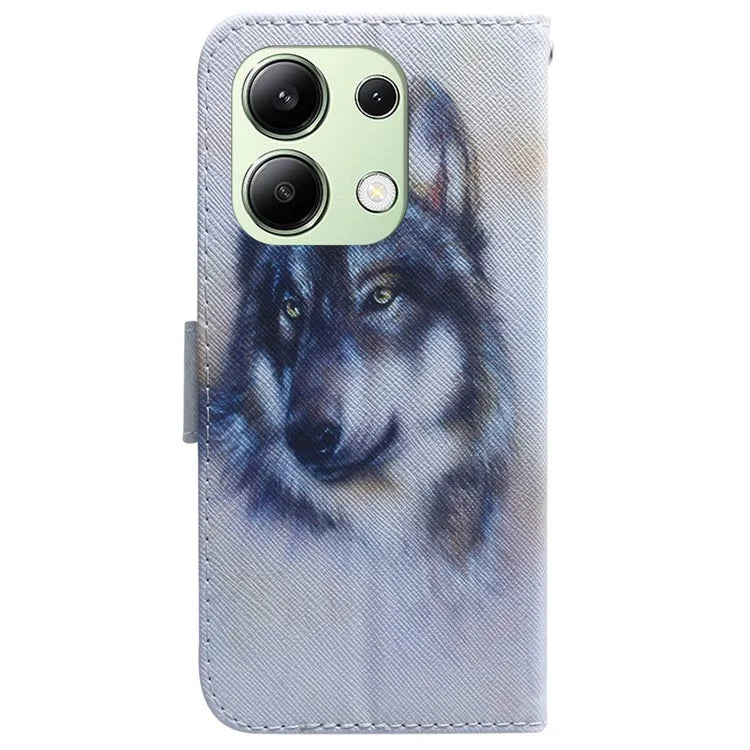 For Xiaomi Redmi Note 13 4G Leather Case Stand Wallet Phone Cover Pattern Printing