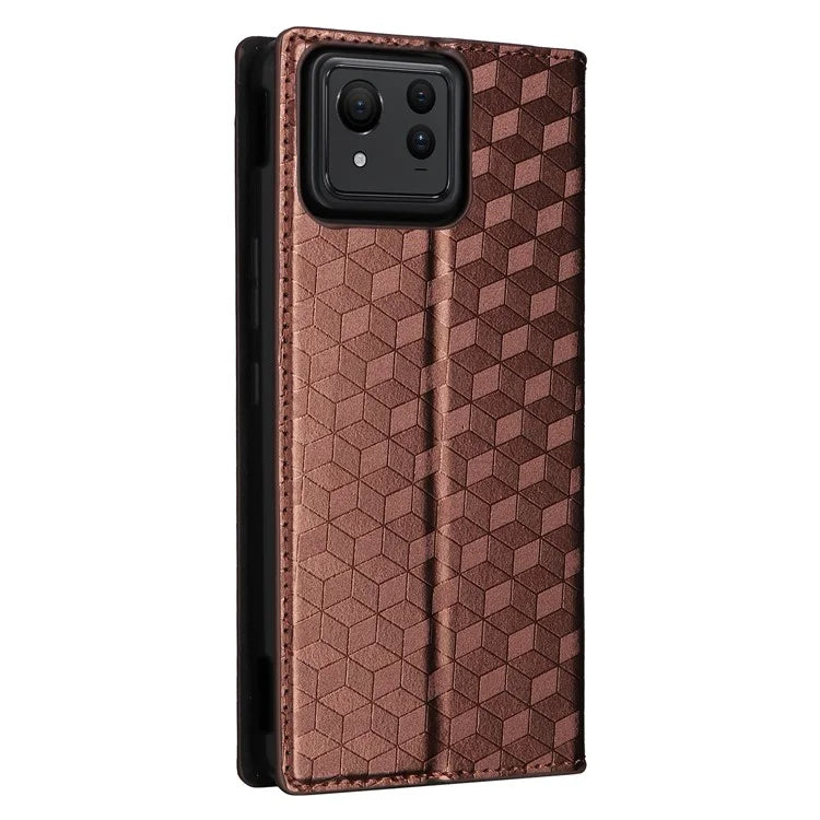 For Asus Zenfone 11 Ultra 5G Leather Wallet Case Rhombus Imprinted Protective Phone Cover