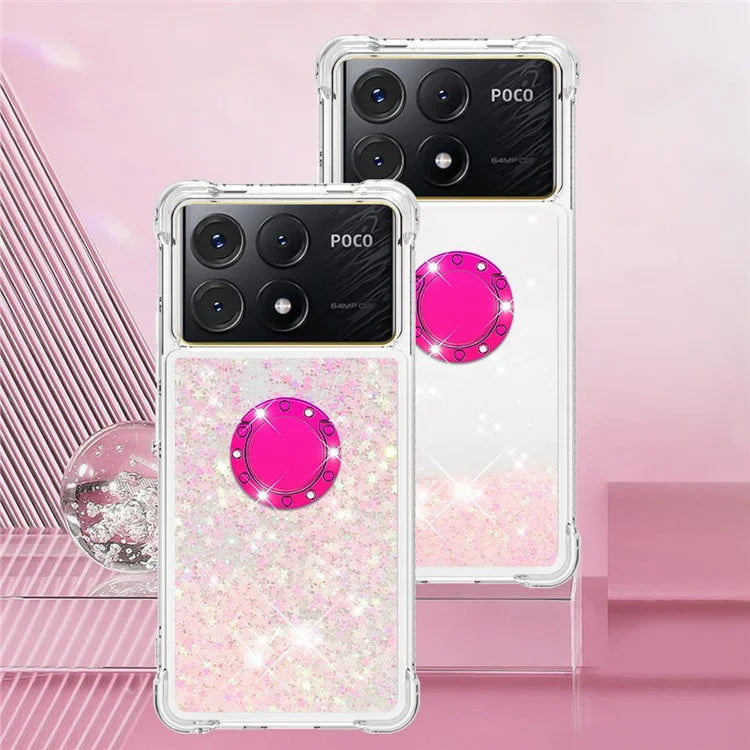 YB Quicksand Series-7 For Xiaomi Poco X6 Pro 5G / Redmi K70E 5G Case Kickstand TPU Phone Cover