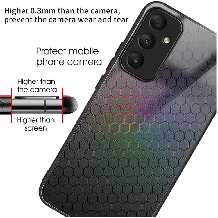 For Samsung Galaxy A05s 4G Drop-resistant Tempered Glass Phone Cover Pattern Printing Case