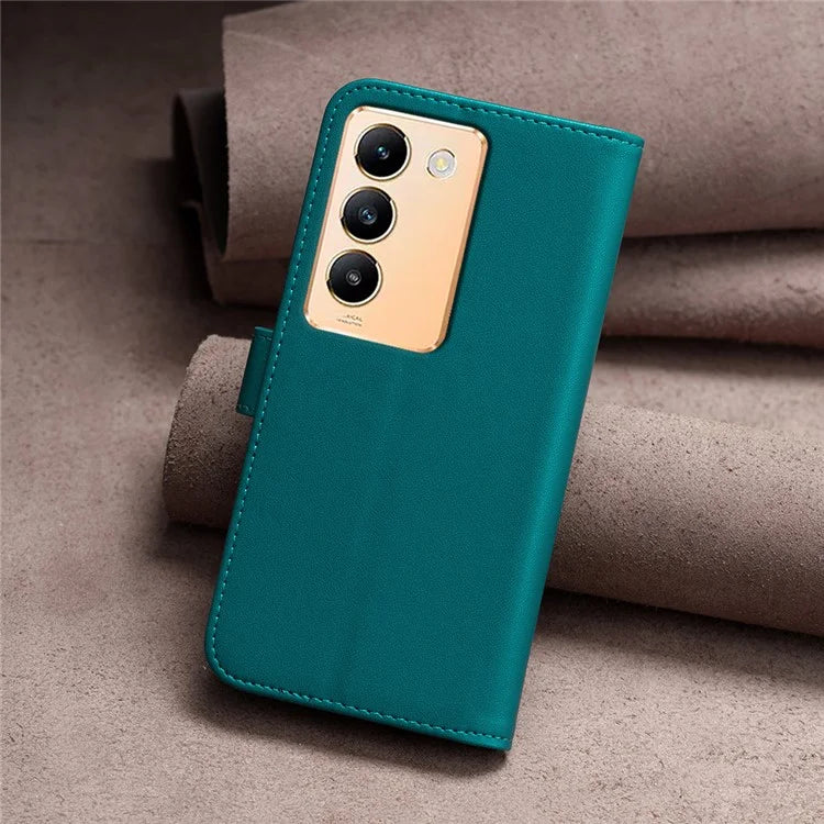 BINFEN COLOR BF17 For vivo Y200e 5G Wallet Case Magnetic Closing Card Slots Phone Cover