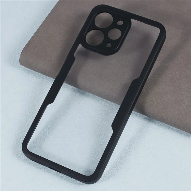 For Xiaomi Redmi 12 4G Protective Case Anti-Drop Acrylic + TPU Phone Cover, Black