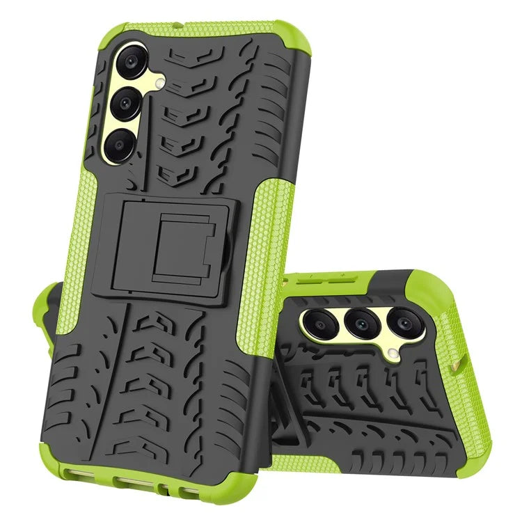 For Samsung Galaxy A25 5G (Global) (161.0 x 76.5 x 8.3mm) Case PC+TPU 2-in-1 Tire Texture Cover with Kickstand
