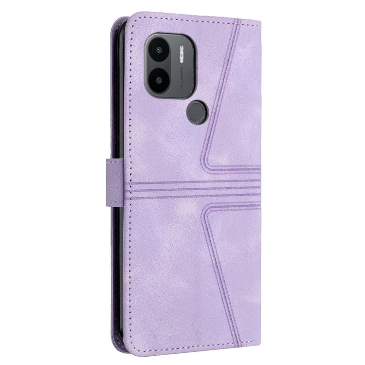 For Xiaomi Redmi A1+ 4G Case PU Leather Wallet Stand Cover Triangle Imprinted