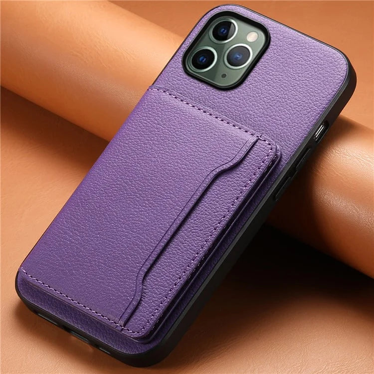 For iPhone 11 Pro Case Calf Texture PU Leather Card Slots Phone Cover