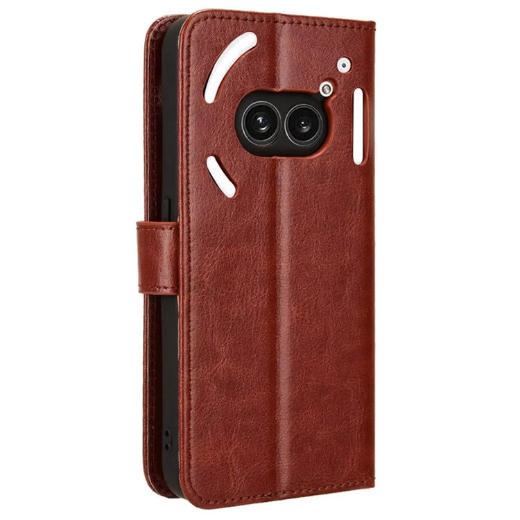 For Nothing Phone (2a) Wallet Case Crazy Horse Texture Folio Stand Phone Cover