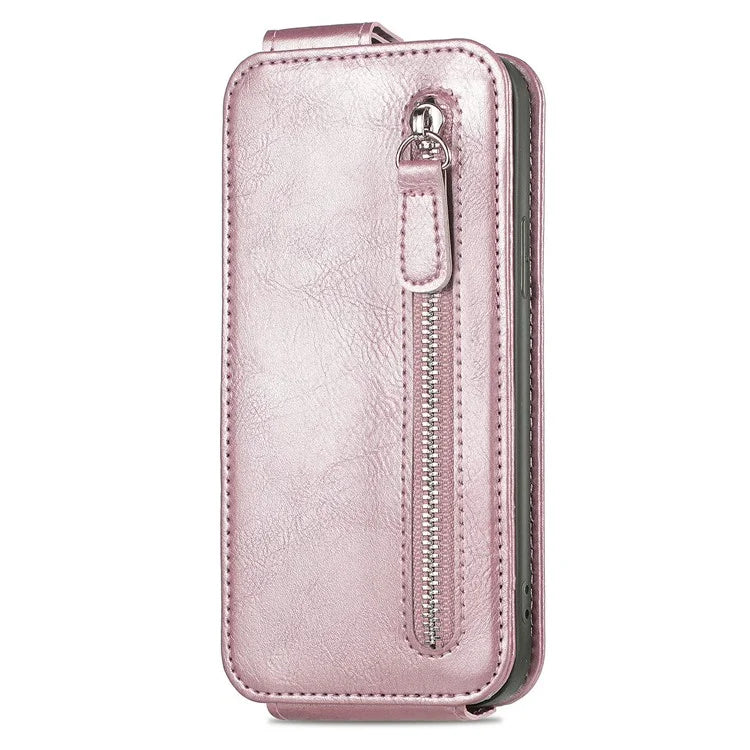 For Samsung Galaxy S23 Case Vertical Flip Zipper Wallet Anti-fall Leather Phone Cover