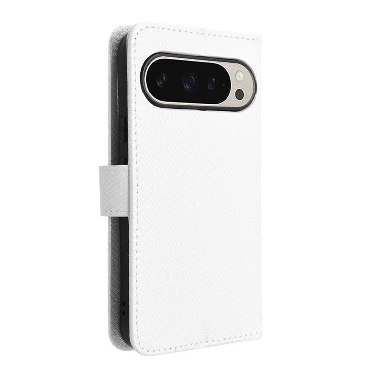 For Google Pixel 9 Pro Case Stand Card Holders PU Leather Phone Cover Diamond Texture