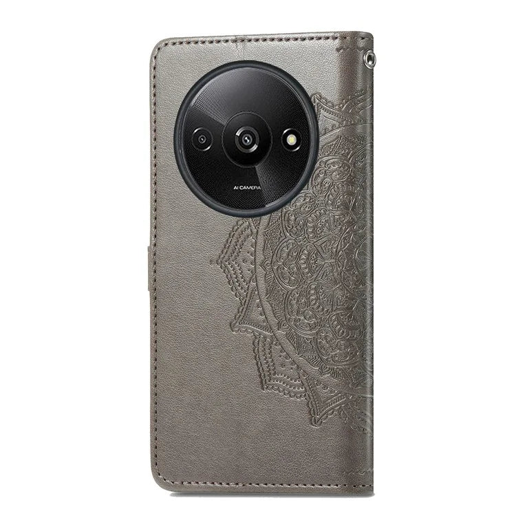 For Xiaomi Redmi A3 / Poco C61 4G Case PU Leather Embossed Phone Cover with Card Slots