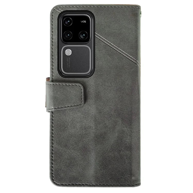 IDEWEI For vivo V30 Pro 5G Leather Case Card Slots Wallet Calf Texture Phone Cover