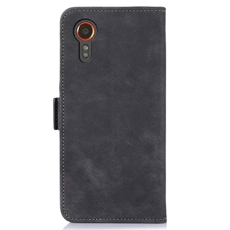 ABEEL For Samsung Galaxy Xcover 5 Phone Stand Case Retro PU Leather Protective Cover