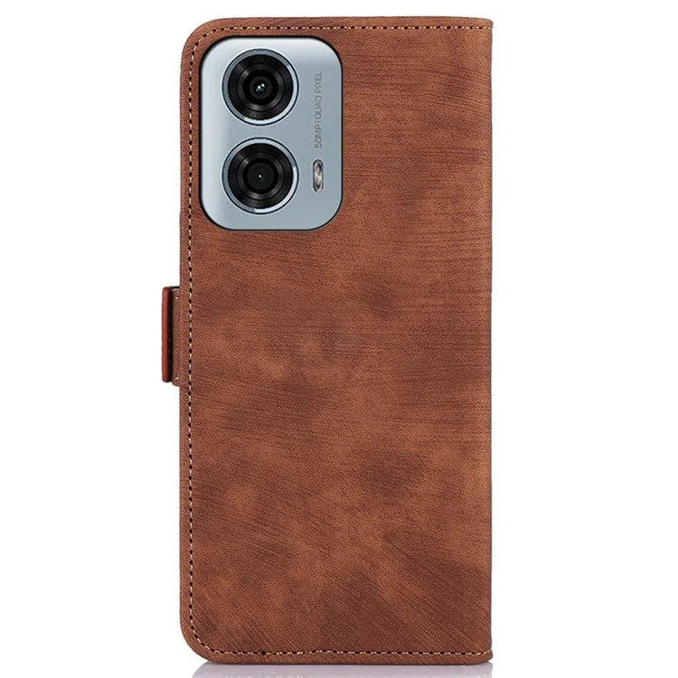 ABEEL For Motorola Moto G34 5G Case Retro Texture Leather Wallet Stand Cell Phone Cover