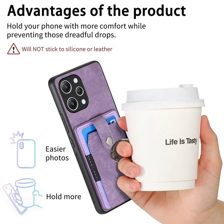 D2 For Xiaomi Redmi 12 4G / Redmi 12 5G (Global) / Poco M6 Pro 5G Case Ring Holder Kickstand TPU Phone Shell