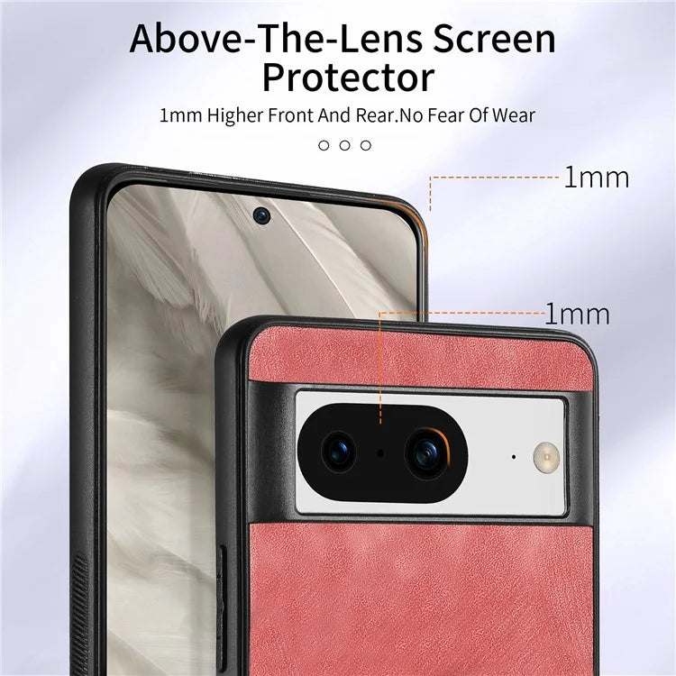 D2 For Google Pixel 8 Phone Case Ring Holder Kickstand TPU+PU Leather Phone Shell