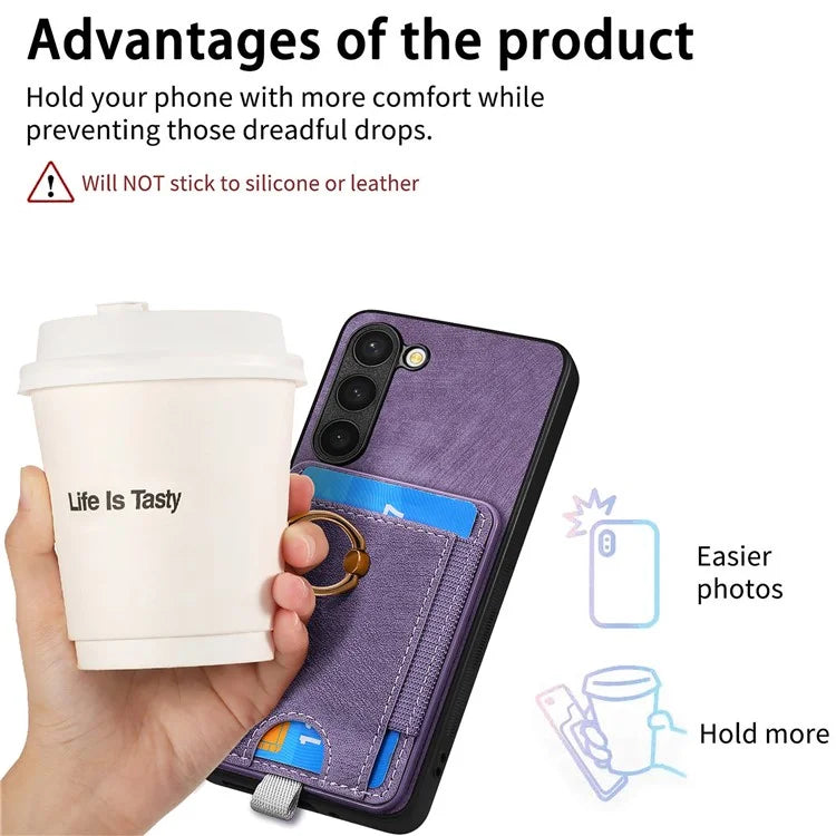 D7 For Samsung Galaxy S23 Case Detachable 2-in-1 Card Holder Leather Back Cover