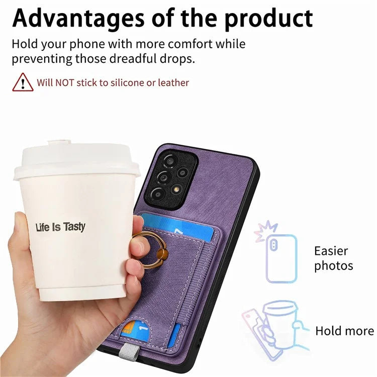 D7 For Samsung Galaxy A13 4G Case with Kickstand Detachable Card Slot Magnetic Phone Shell