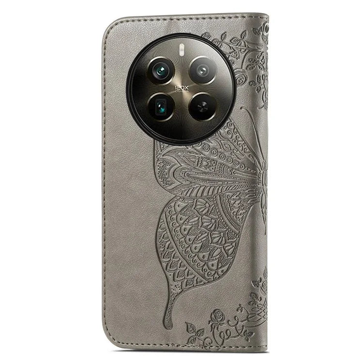 For Realme 12 Pro 5G / 12 Pro+ 5G Wallet Case Butterfly Pattern Leather Stand Phone Cover