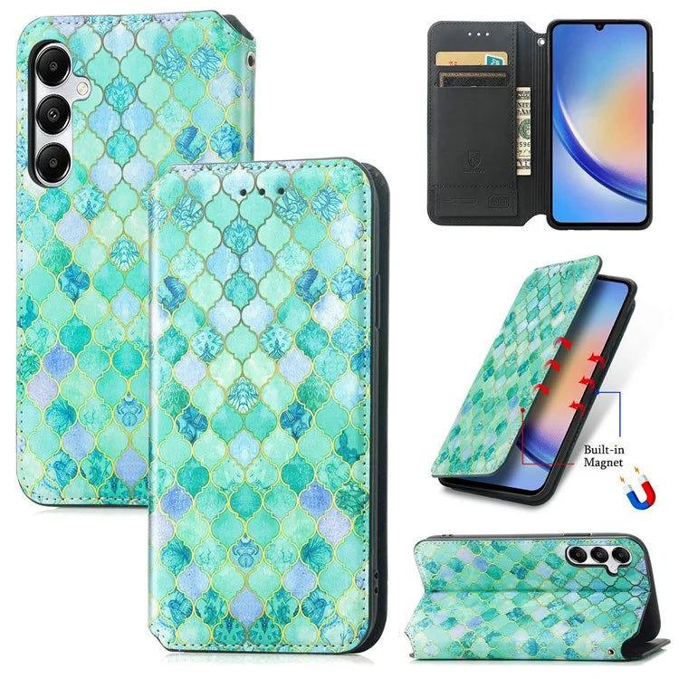 CASENEO 001 Series for Samsung Galaxy A35 5G Case RFID Blocking Wallet Leather Cover