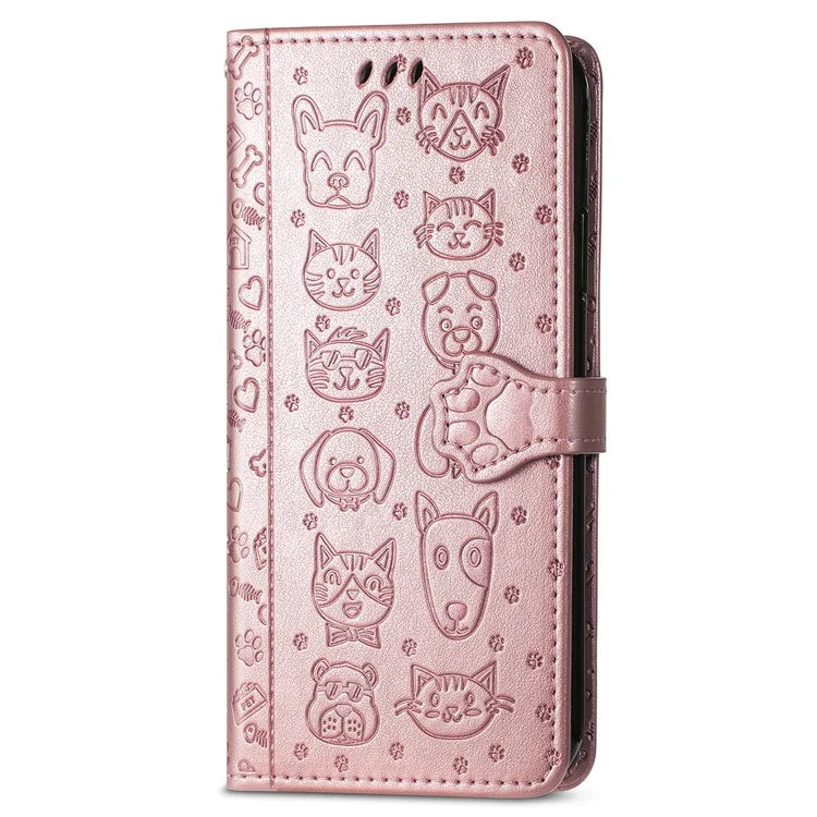For Samsung Galaxy A55 5G Magnetic Phone Case Leather Drop-proof Cover with Wrist Strap