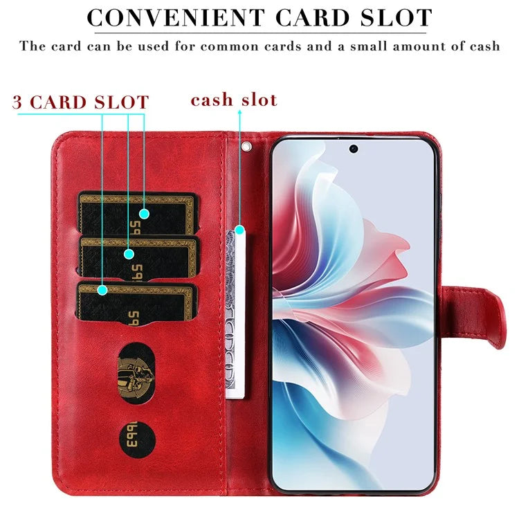 For Oppo Reno11 F 5G / F25 Pro 5G Case Zipper Pocket Calf Texture Leather Wallet Phone Cover