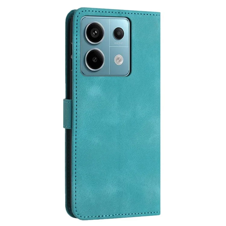 For Xiaomi Redmi Note 13 5G Leather Case Solid Color Wallet Protective Phone Cover