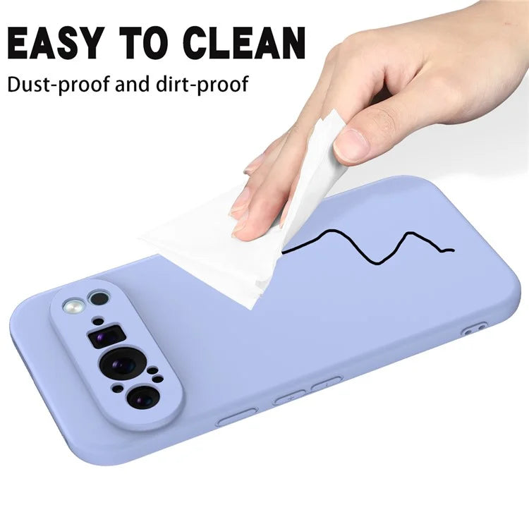 For Google Pixel 9 Pro Cell Phone Case Soft Lining Liquid Silicone Anti-Scratch Back Cover