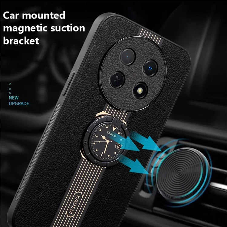 KADEM For Realme 12 5G Cover Ring Kickstand Watch Pattern Anti-Scratch Phone Back Case