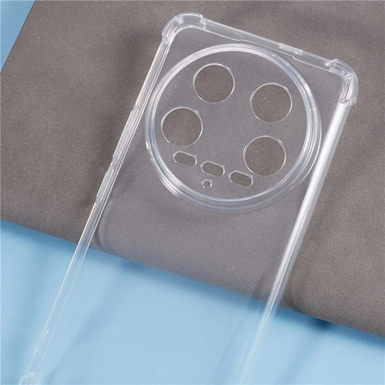For Xiaomi 14 Ultra Case TPU Anti-scratch HD Clear Protective Back Cover with Lanyard
