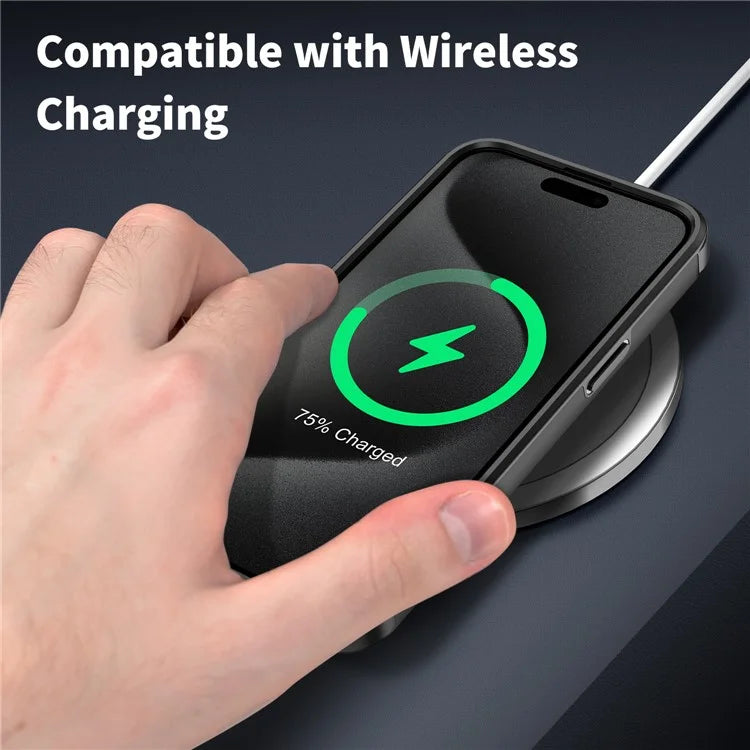 For iPhone 15 Case with Slide Camera Cover PC+TPU Protective Phone Protector