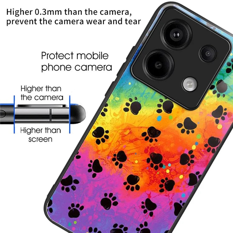 For Xiaomi Redmi Note 13 Pro 5G / Poco X6 5G Case Pattern Printing Tempered Glass TPU Phone Cover