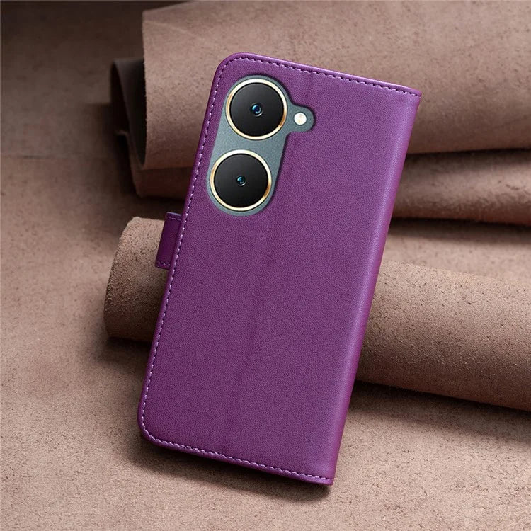 BINFEN COLOR BF17 For vivo Y03 Wallet Case PU Leather + TPU Flip Phone Cover