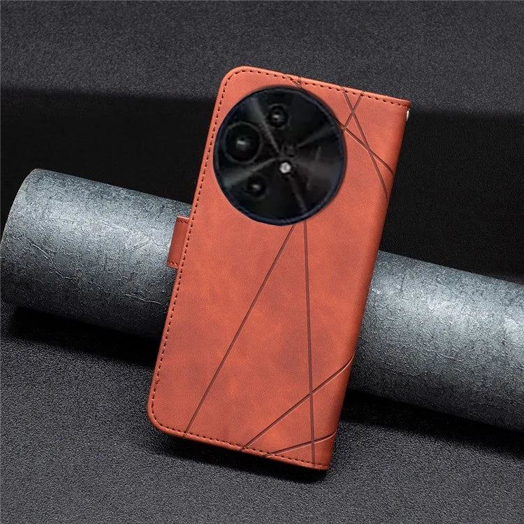 BINFEN COLOR BF05 For TCL 50 XL 5G Case Stand Wallet PU Leather Geometric Phone Cover