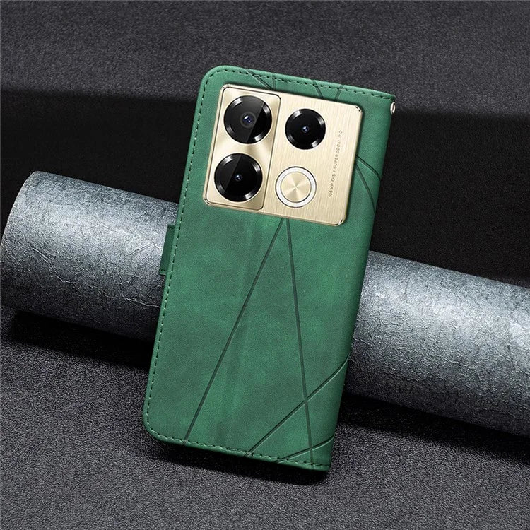 BINFEN COLOR BF05 For Infinix Note 40 Pro 4G / 5G / Note 40 Pro+ Geometric Leather Wallet Cover