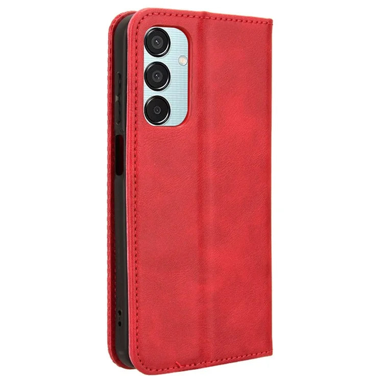 For Samsung Galaxy F15 5G / M15 5G Case Vintage PU Leather Folio Phone Cover with Cash / Card Slots