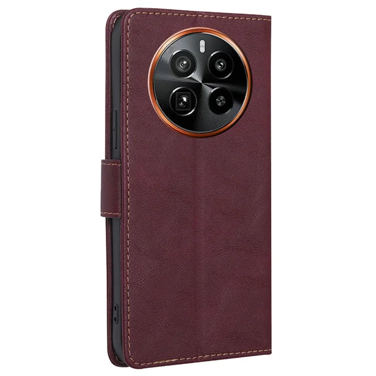 For Realme GT5 Pro 5G Cell Phone Cases Cowhide Texture RFID Blocking Wallet Cover
