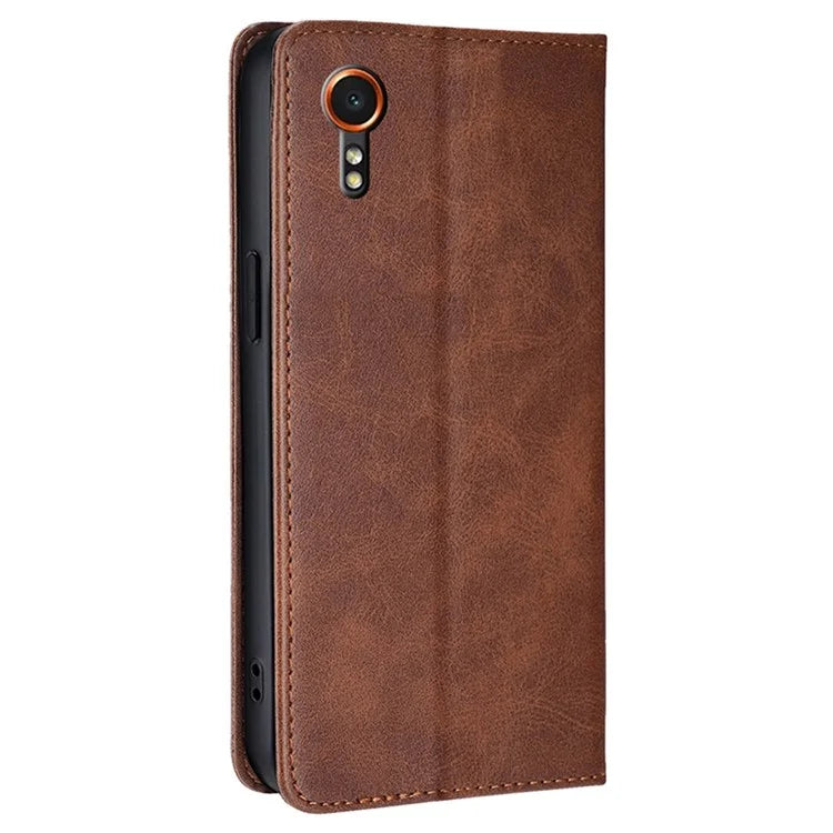 For Samsung Galaxy Xcover7 Case Stand Wallet Leather Phone Cover with Magnetic Closure