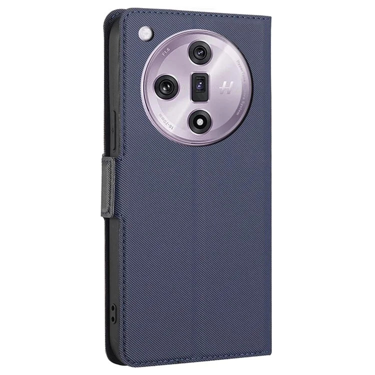 For Oppo Find X7 5G Case Anti-scratch Leather Twill Texture Card Slots Phone Cover