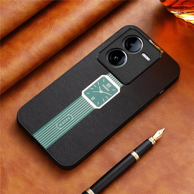 KADEM For vivo iQOO Z9 5G Case Leather+TPU+Acrylic Electroplating Phone Cover