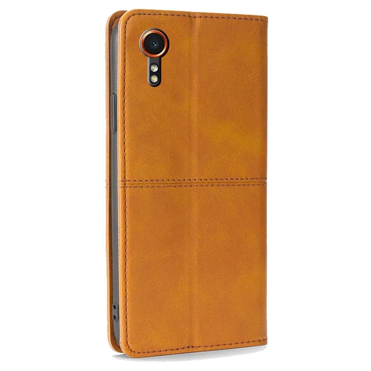 For Samsung Galaxy Xcover7 Case Card Slots Cowhide Texture Protective Phone Cover