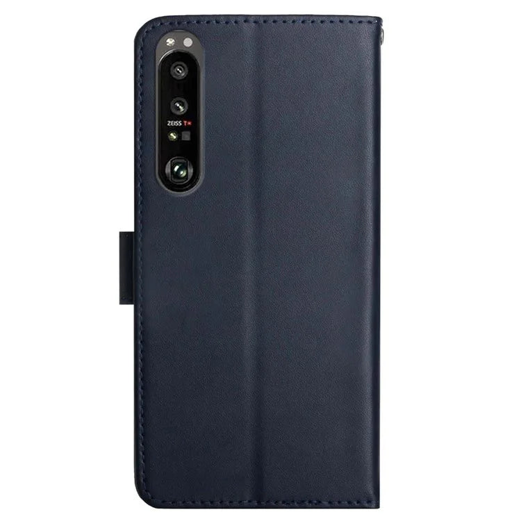 HT02 For Sony Xperia 1 VI Phone Case Nappa Texture Genuine Cow Leather Flip Cover