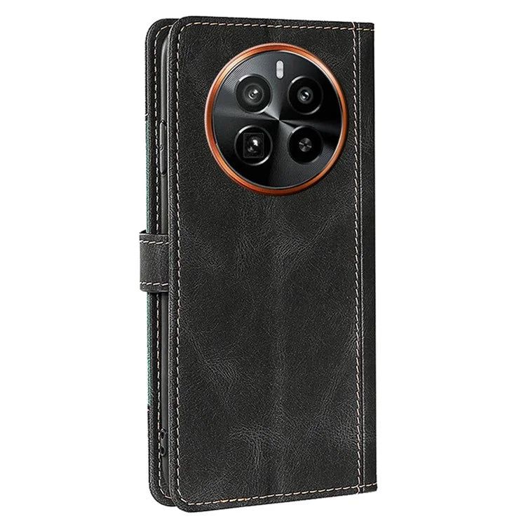 For Realme GT5 Pro 5G Phone Case Straw Hat Pattern Wallet Stand Leather Cover