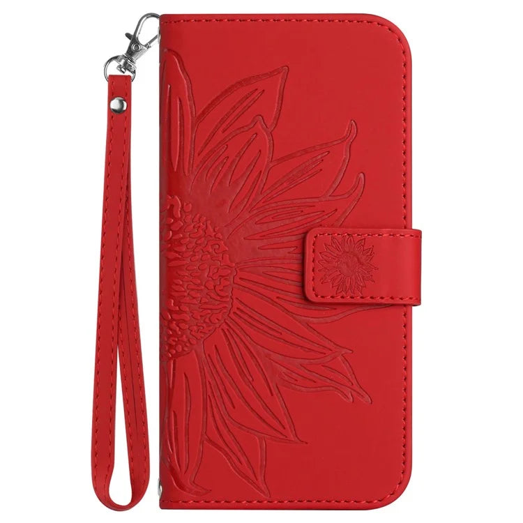 HT04 For vivo Y200e 5G / Y100 5G (Indonesia) / T3 5G (India) / V30 Lite 5G (India) Case Sunflower Leather Wallet Stand Phone Cover