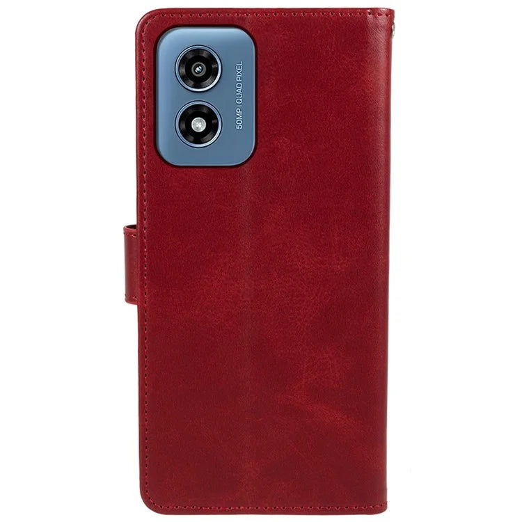 Anti-Scratch Cover for Motorola Moto G Play (2024) 4G Case Calf Texture Wallet Leather Shell with Magnetic Clasp