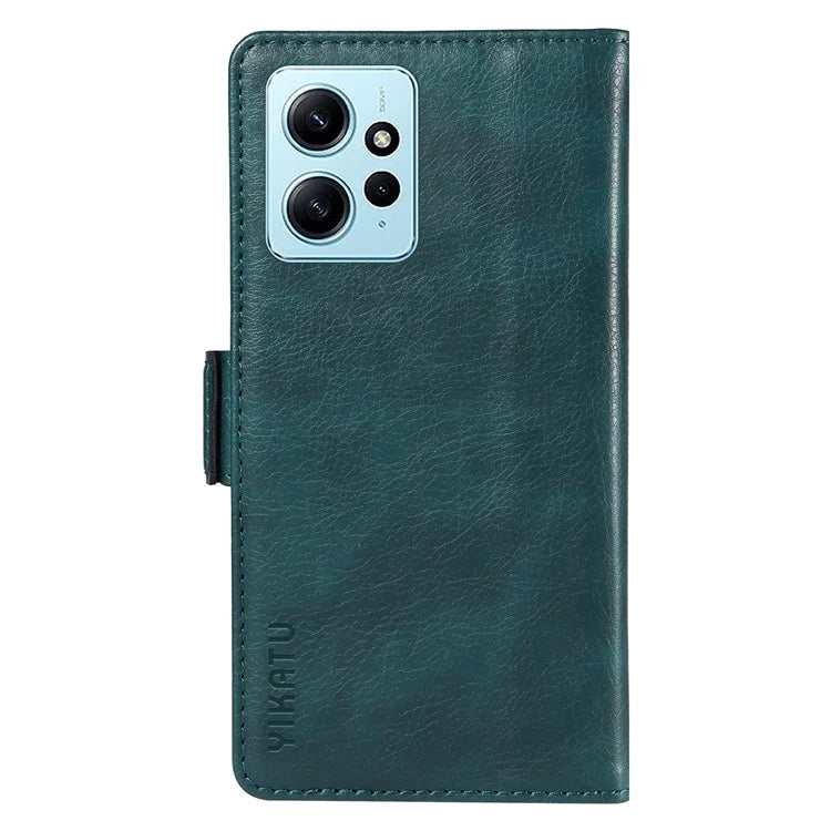 YIKATU YK-007 For Xiaomi Redmi Note 12 4G Phone Case Wallet Leather Cover Litchi Texture