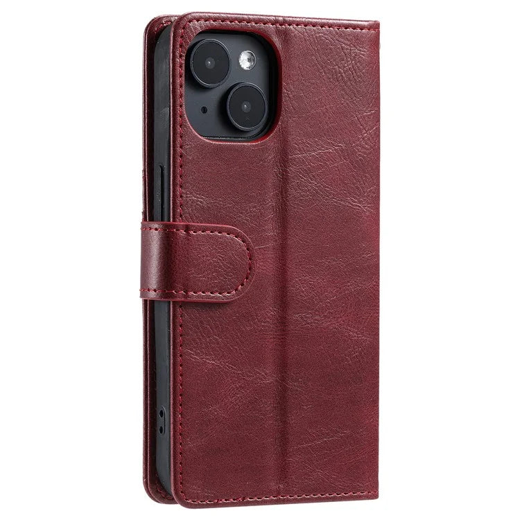 013 Style For iPhone 15 Leather Case with 6 Card Slots Protective Phone Cover
