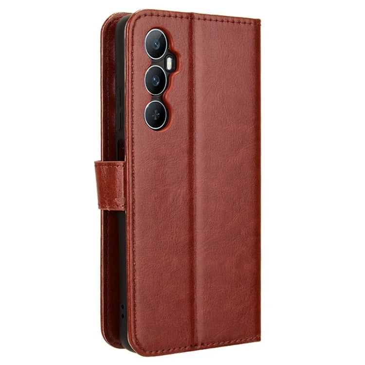 For Realme C65 4G Phone Case Wallet Stand Crazy Horse Texture Cover